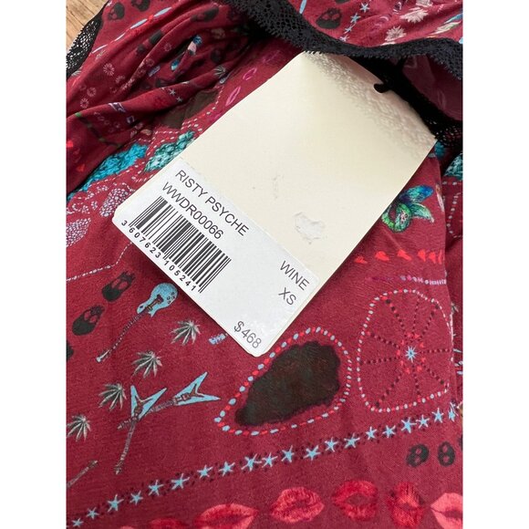 Zadig & Voltaire Risty Psyche Floral Butterfly Guitar Print Maxi Dress Size XS - Picture 7 of 7